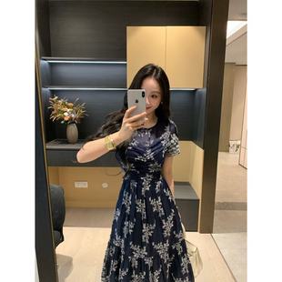 XINYI 天丝绣花连衣裙收腰显瘦气质裙X625Q10320 柔光花秀 夏季