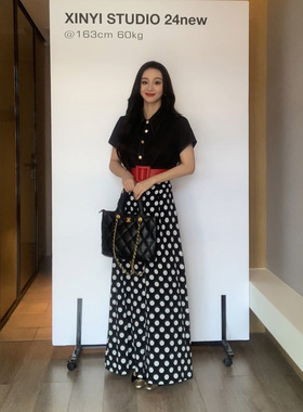 XINYI【港风美人】夏季衬衫+波点休闲裤X624A09780/X624P10518