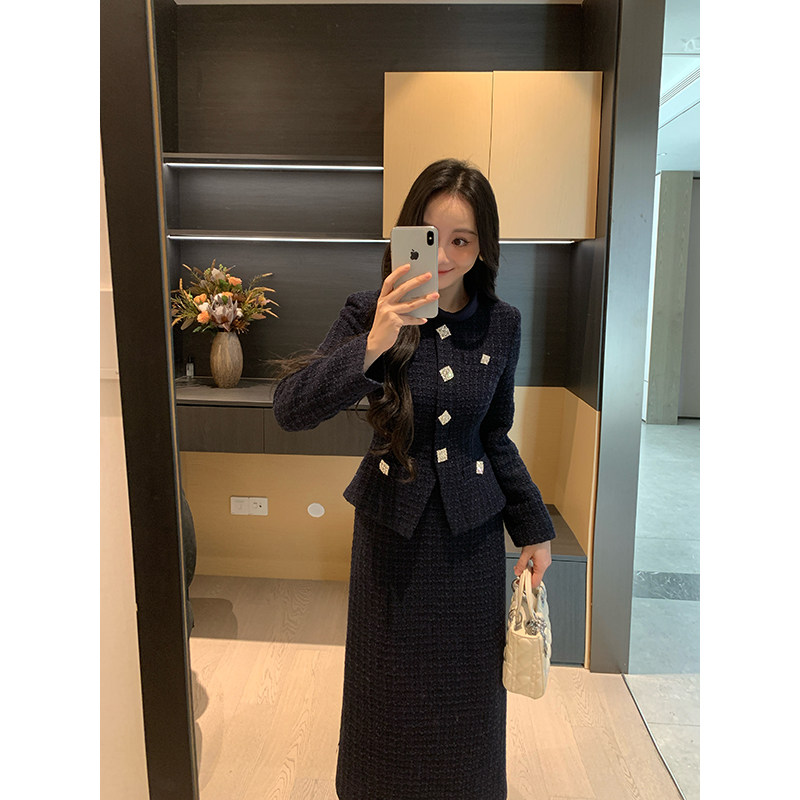 XINYI【千金玛德琳】冬季假两件羊毛小香连衣裙收腰显瘦气质裙,女装/女士精品,连衣裙,淘宝优惠券,粉丝福利购,淘宝优惠卷