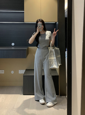 XINYI【休闲日记】春夏空气层运动短袖T恤+长裤两件套X625A01601