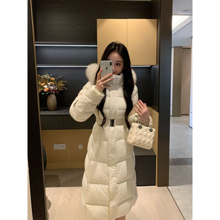 XINYI 冬季 狐狸毛极寒羽绒服女长款 过膝收腰显瘦 初雪小暖炉