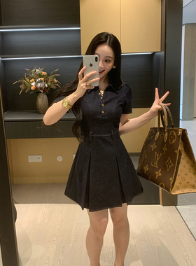 XINYI【丹宁甜趣】夏季复古原牛牛仔连衣裙收腰显瘦X626Q00062