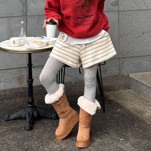 2025秋冬N9松弛感显腿瘦阔腿条纹短裤 直邮 best 官网女装 韩国代购