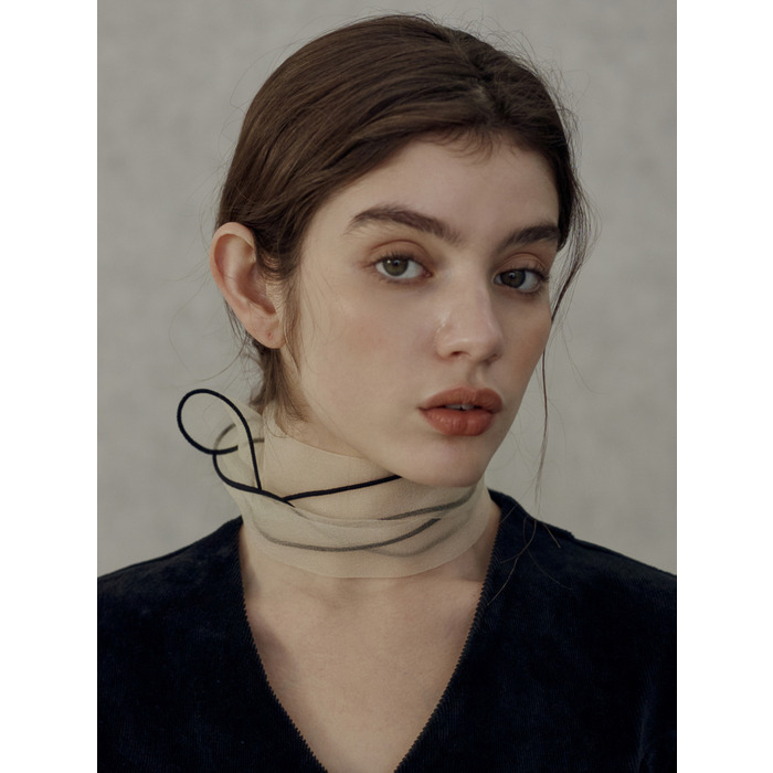 直邮~ 韩国官网代购 Among 优雅精致欧根纱丝带围巾女士装饰丝巾