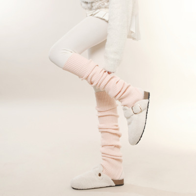 长筒踩脚腿套女款保暖加厚打底裤瑜伽堆堆袜套雪地靴亚文化小腿袜