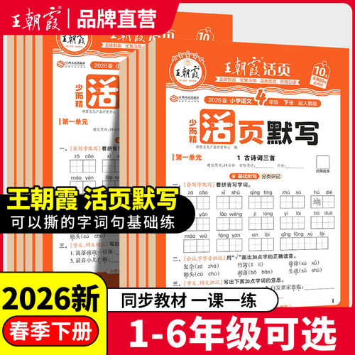 王朝霞少而精活页默写1-6年级