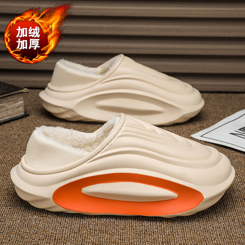 棉拖鞋男冬季2025款加绒保暖包跟棉鞋男士防水防滑外穿拖鞋