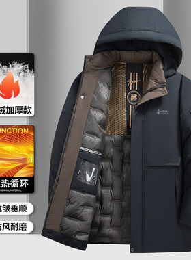 中长款棉衣男冬季防风保暖石墨烯加厚中老年人休闲棉服外套男2856