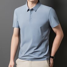 夏日绝美短袖t恤男生 休闲冰丝POLO衫户外运动速干纯色翻领上衣