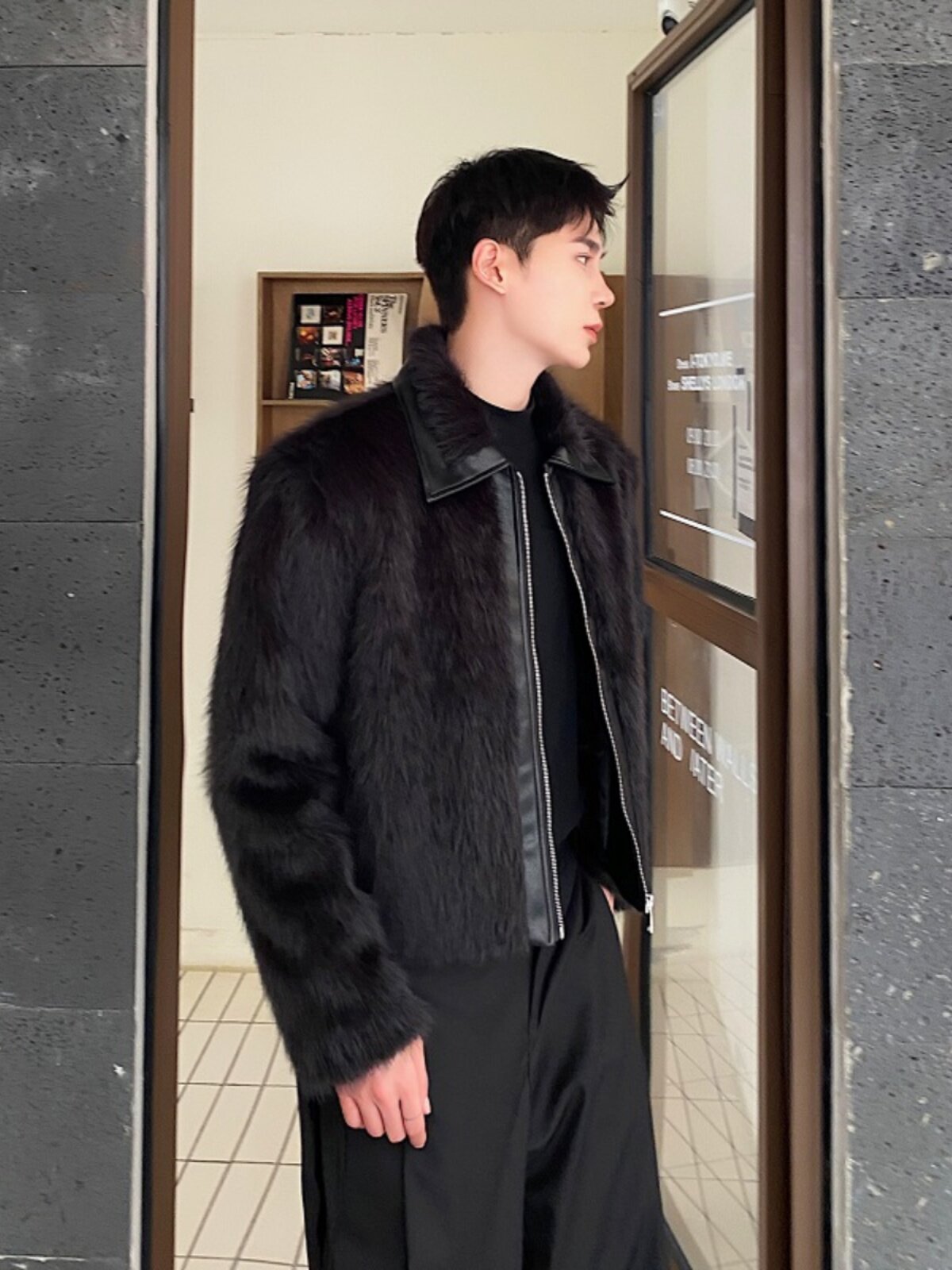 겨울 유행 친환경 모피 남성용 플러시 면화와 하이 엔드 잘 생긴 짧은 라펠 모피 올인원 따뜻한 플러시 재킷