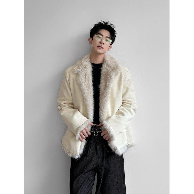 老钱贵气哈灵顿夹克极寒保暖外套仿狐狸毛皮草大衣棉服一体加绒冬