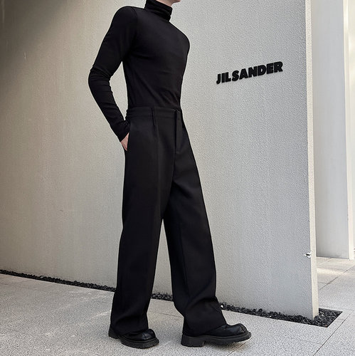 超好看的搭配西装裤韩版阔腿垂感裤百搭直筒黑色高级感西裤神裤潮