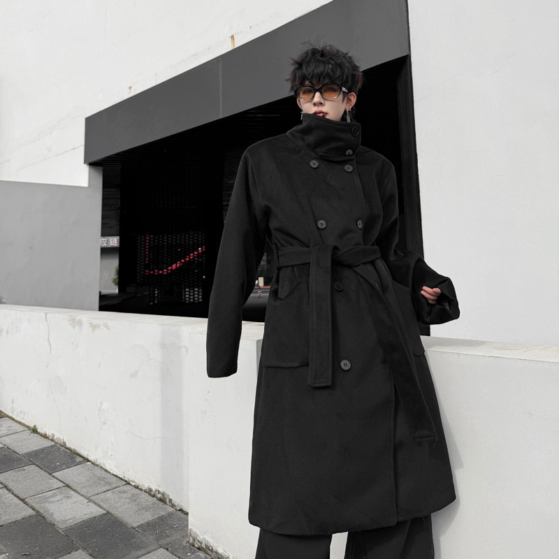 中长款大衣外套男2026秋冬新款今年流行爆款双排扣系带风衣老钱风