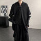 2026春装 暗黑风中长款 连帽风衣斗篷颓废男连帽小众丧系表演风外套