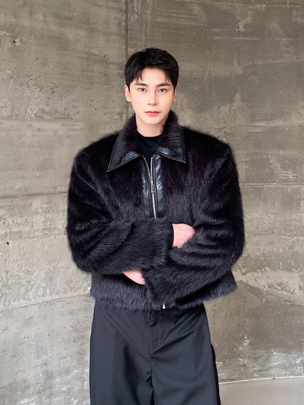 겨울 유행 친환경 모피 남성용 플러시 면화와 하이 엔드 잘 생긴 짧은 라펠 모피 올인원 따뜻한 플러시 재킷