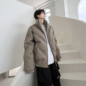 冬装美式高级感立领棉衣男外套加厚保暖皮棉服防风复古面包服棉袄