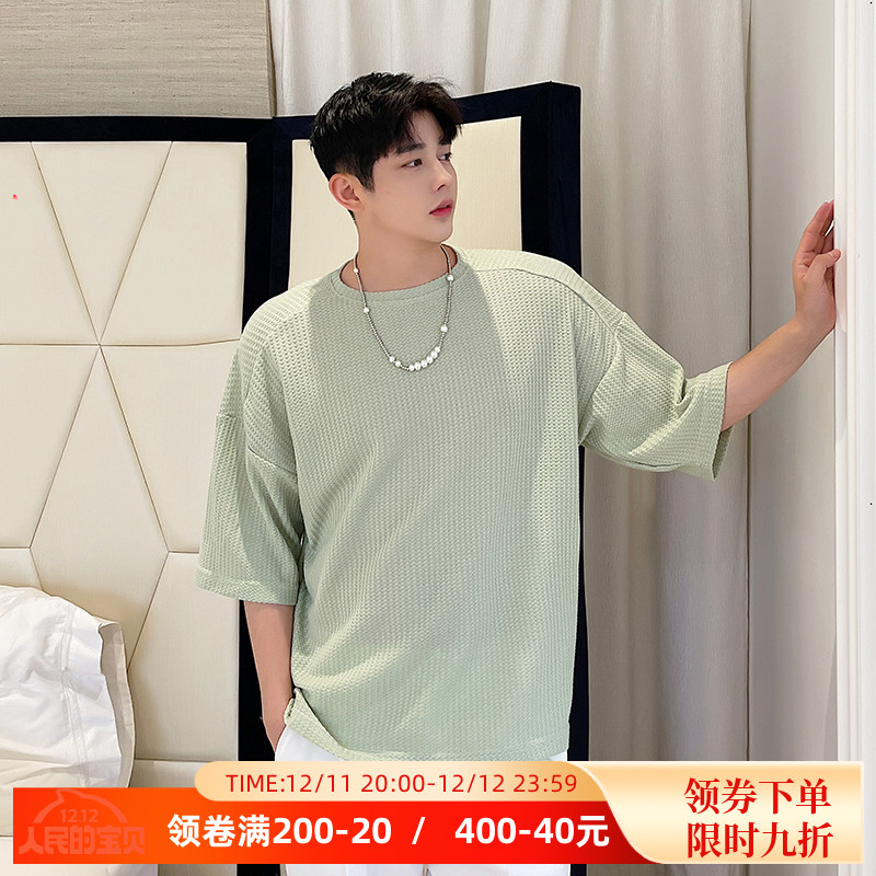 网红小众轻奢五分袖设计感潮T恤