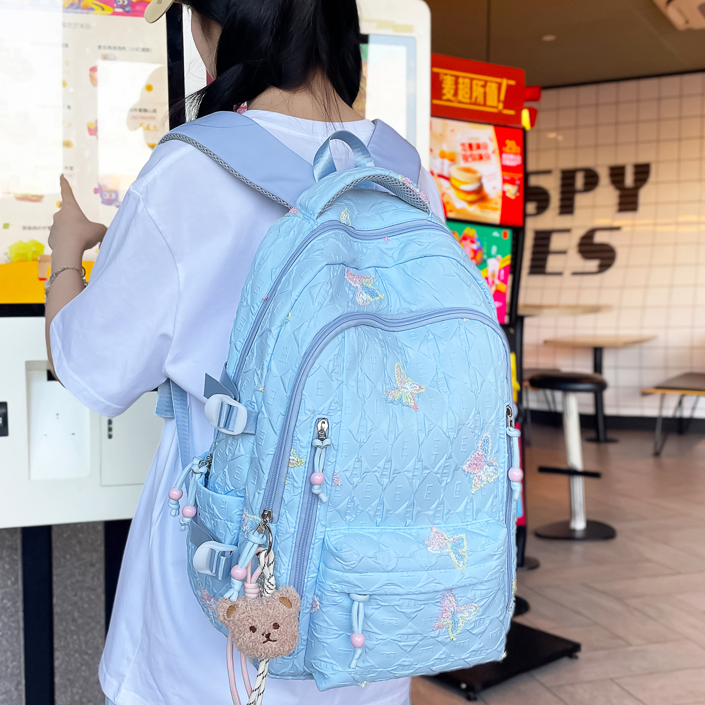 初中生书包女高中小学生三到六年级高颜值ins风轻便大容量双肩包