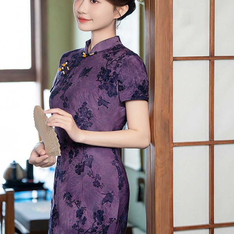 海派旗袍老上海风2026年新款女春季新中式改良连衣裙复古妈妈短袖图片
