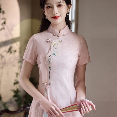 周岁宴妈妈礼服夏季宝宝新中式小个子生日百日宴宝妈妈装穿搭衣服