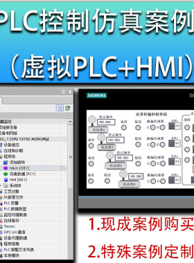 博途自动化控制系统仿真，课程设计西门子PLC编程仿真案例，现货