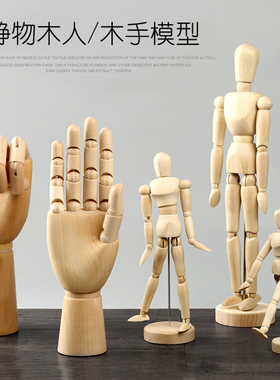 模型客厅摆件木质可活动