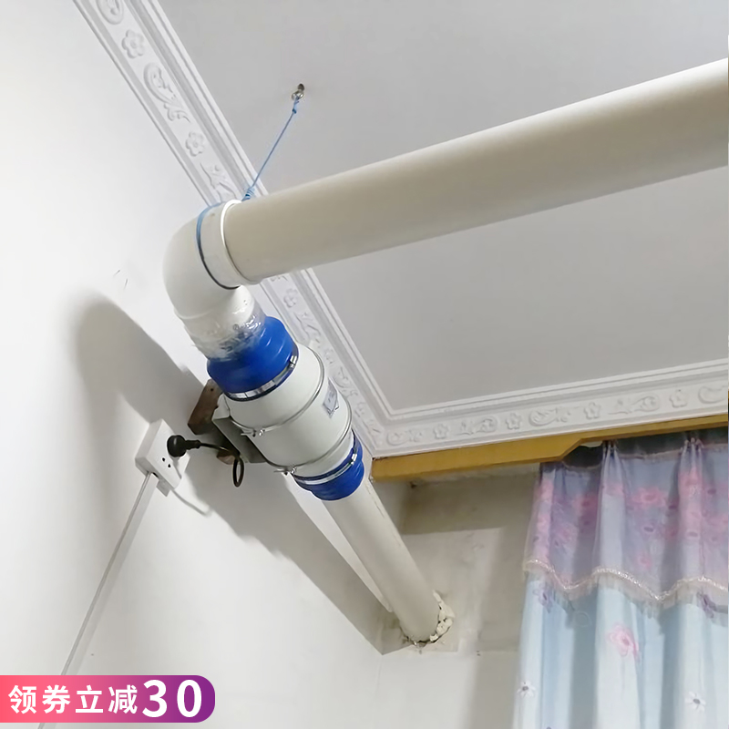 鸿冠管道风机150 厨房油烟抽风机排气扇 卫生间强力静音换气扇6寸
