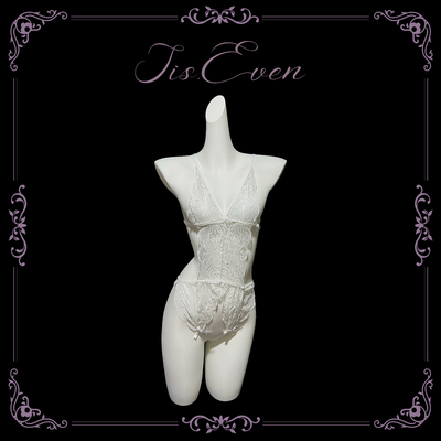 纯欲风蕾丝镂空深V吊带连体衣