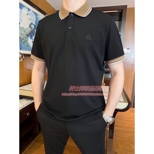 T恤翻领Polo衫 2025新款 刺绣短袖 春夏季 商务T血珠地上衣服 青年男士