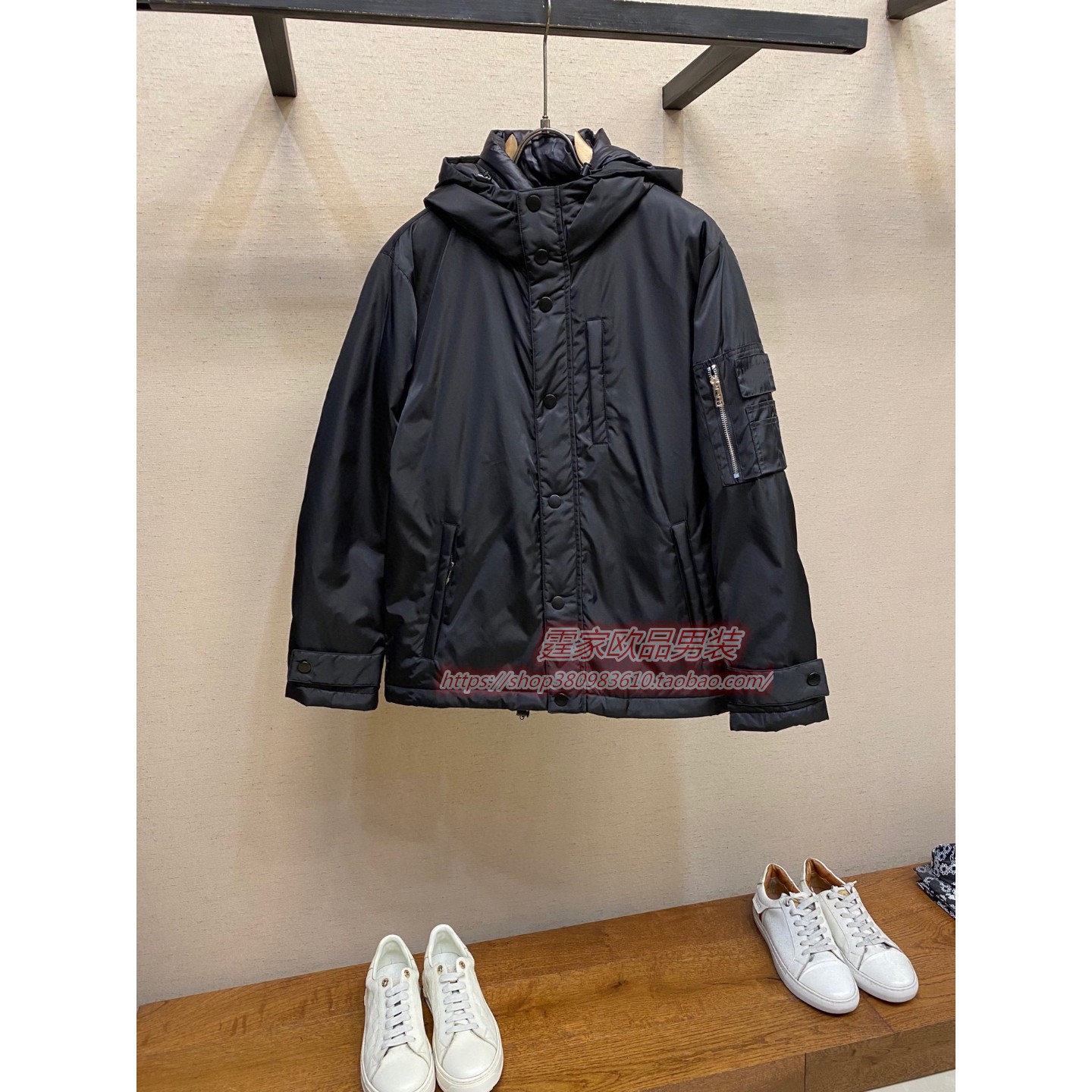 轻奢秋冬新款男羽绒服时尚连帽潮流外套欧洲站休闲上衣简约羽绒衣