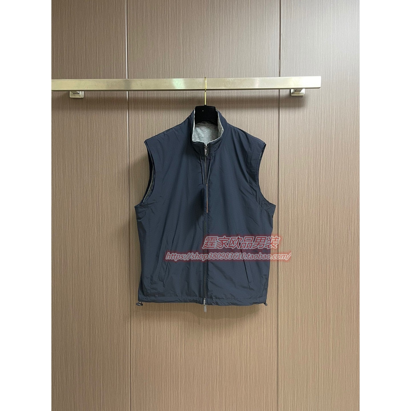 轻奢秋冬新款男士休闲马甲时尚立领双面穿无袖上衣潮流男装马甲