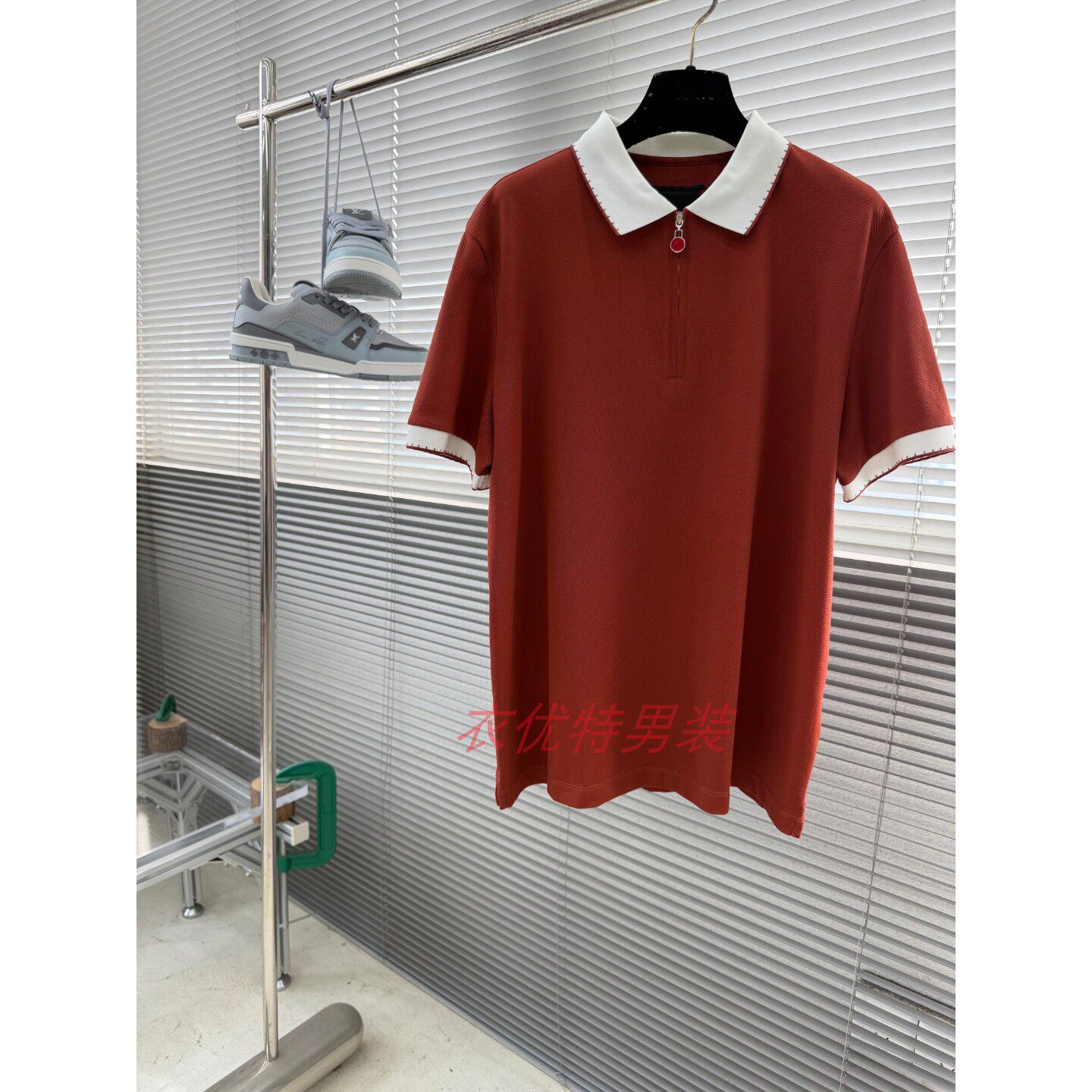 2026新款春夏季青年男士简约短袖T恤翻领Polo衫商务T血拉链上衣服
