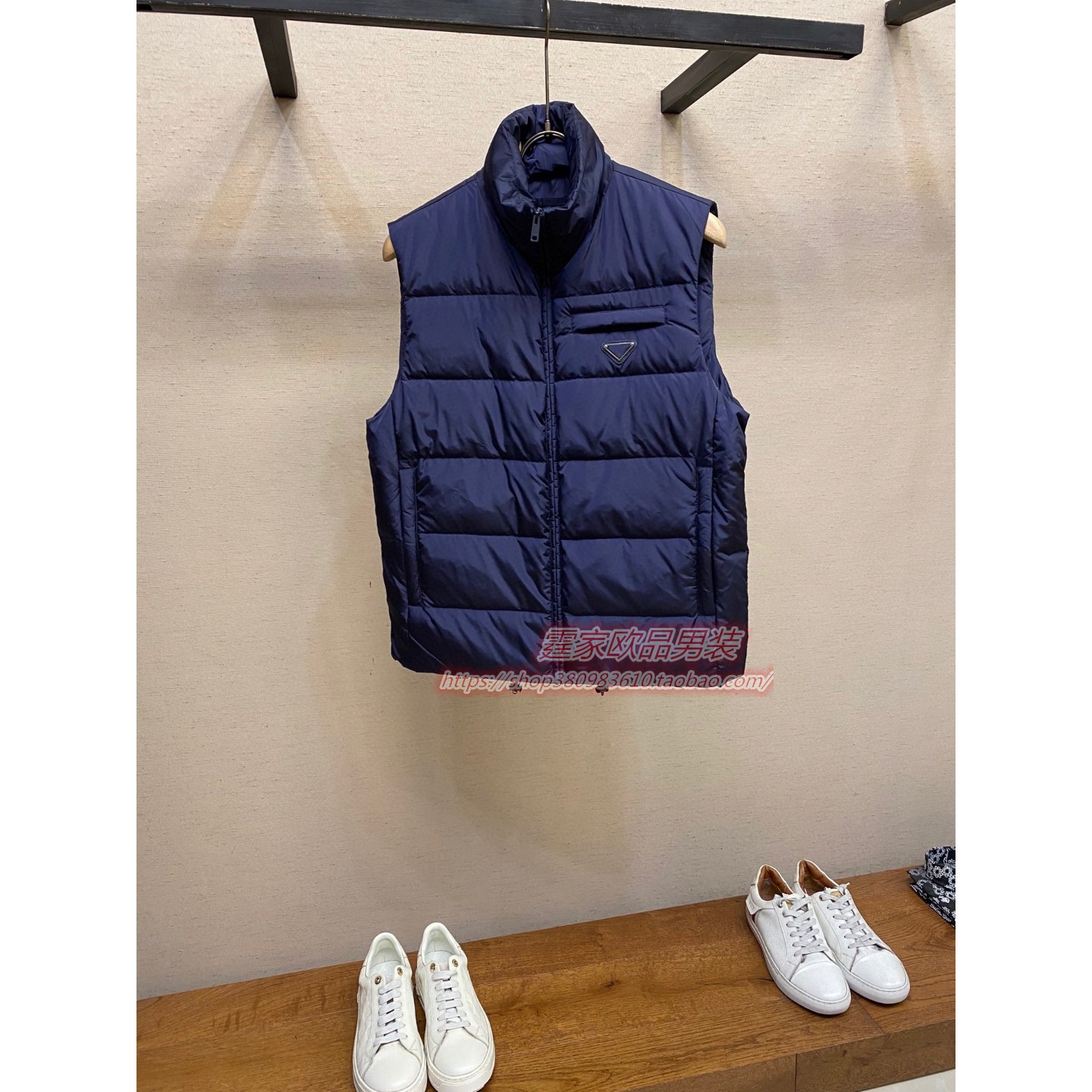 欧洲站轻奢徽标户外潮流立领羽绒马甲男冬季修身百搭保暖背心外套