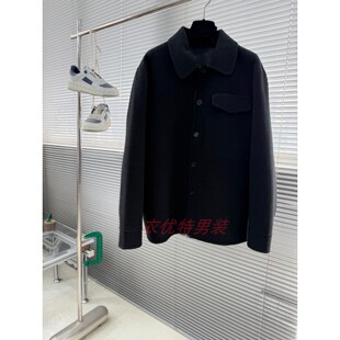 潮流羊毛休闲翻领夹克长袖 欧美韩版 上衣外穿 2026春季 户外外套男士