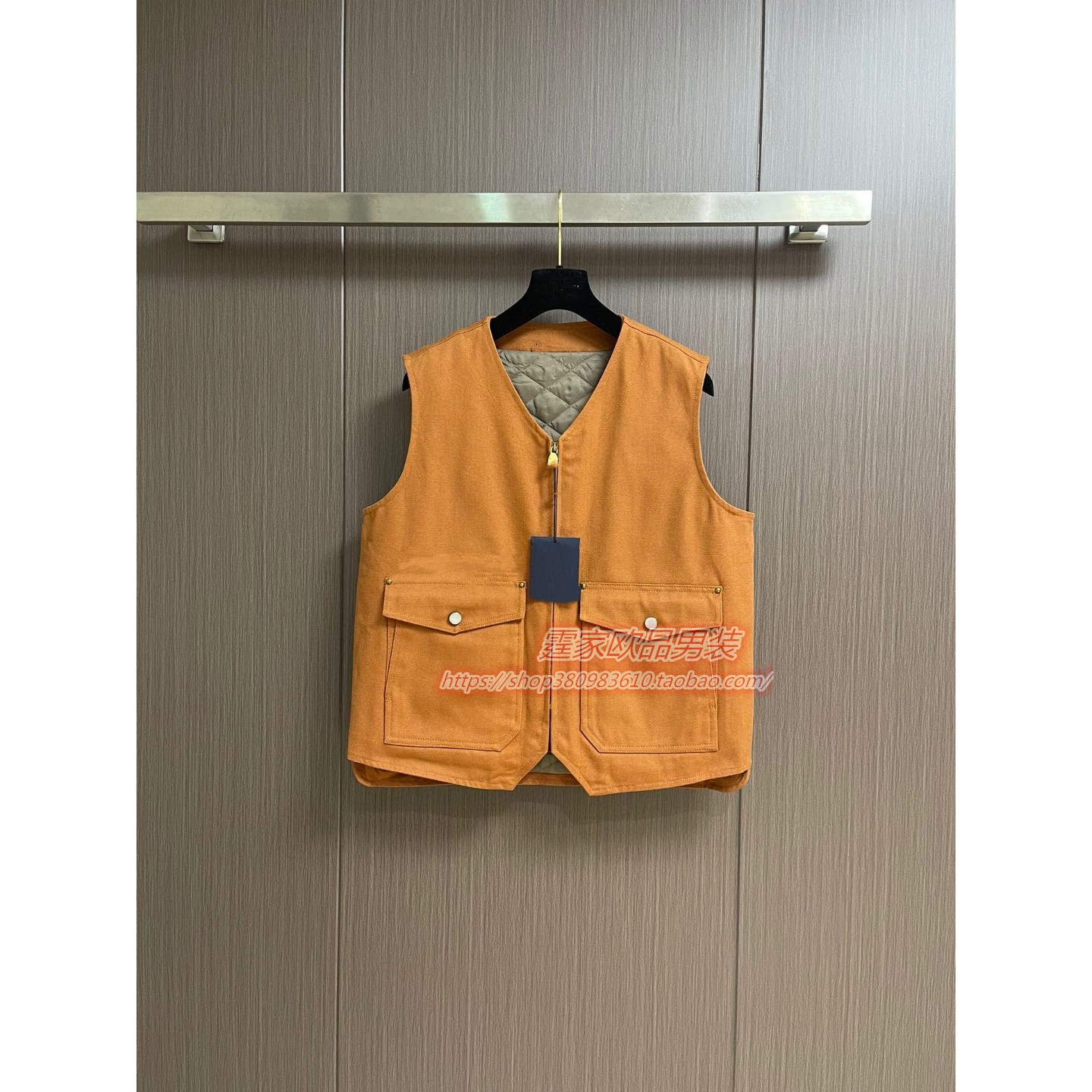 轻奢秋冬新款男马甲时尚百搭潮流V领欧洲站休闲坎肩背心外套工装