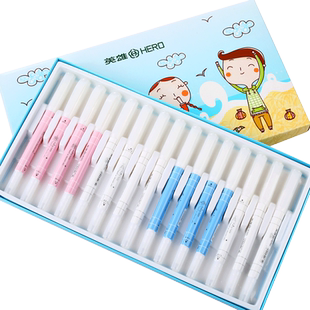 英雄魔笔复写笔双头消字笔学生用小学生无痕可擦笔改错笔修改笔英雄可擦钢笔纯蓝色可擦式墨囊摩擦笔大容量