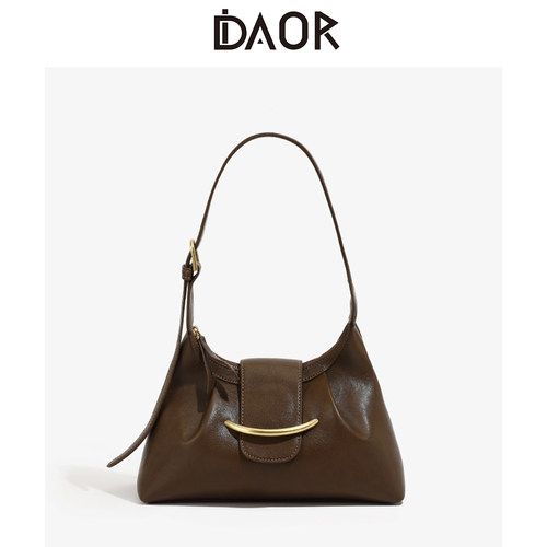 DAOR极简hobo腋下包真皮饺子包