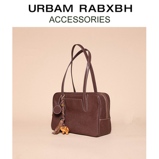 头层植鞣皮方糖保龄球包女2025新款复古百搭小方包时尚手提单肩包