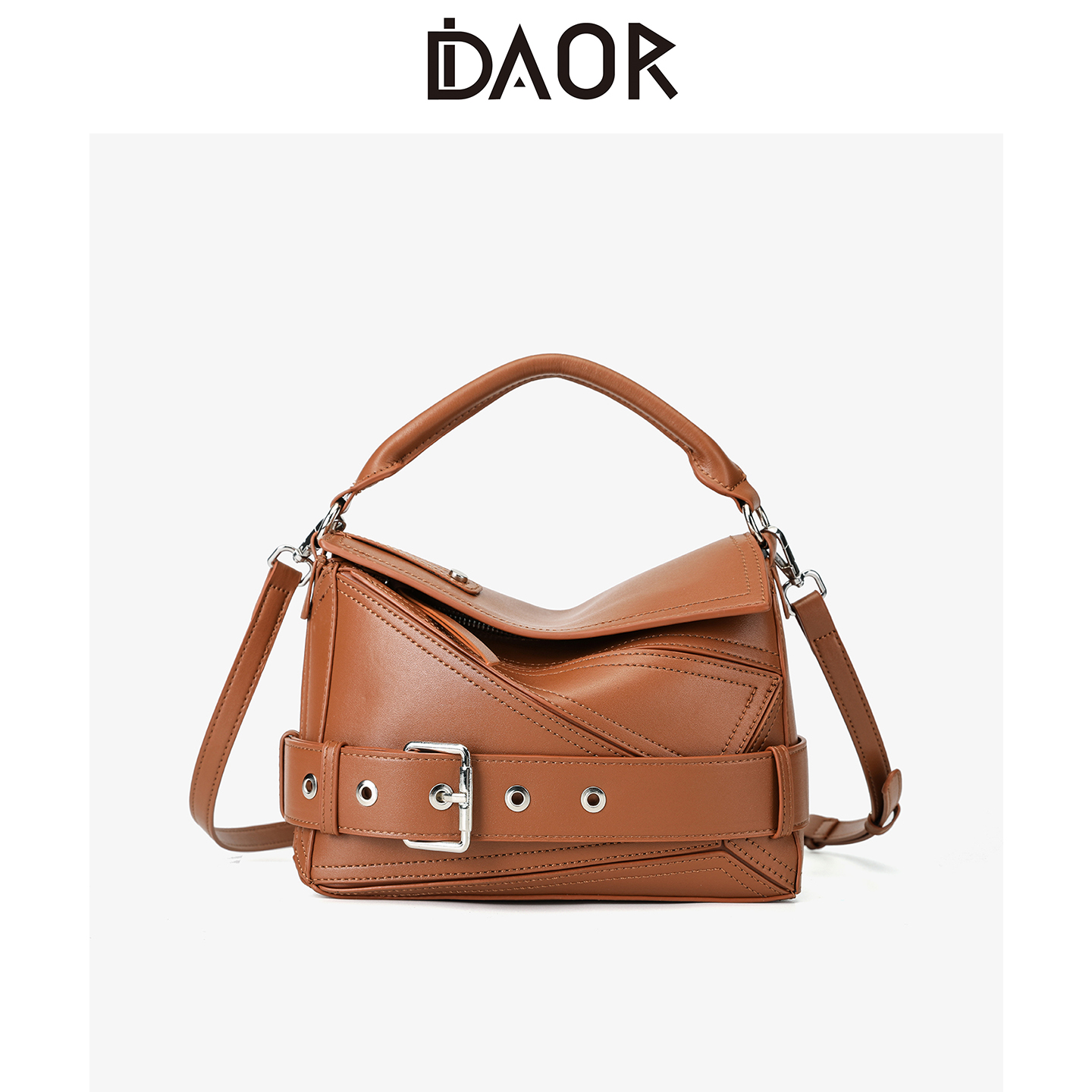 DAOR高级感真皮几何包百搭手提包