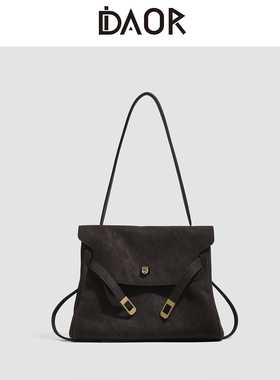 DAOR真皮大容量凯莉托特包女2025秋冬新款擦色邮差包包单肩腋下包