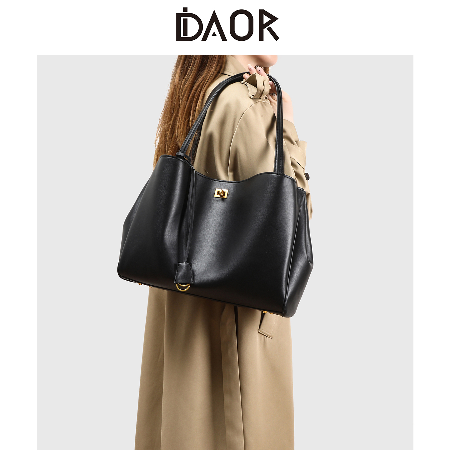 DAOR牛皮女通勤大容量凯莉托特包