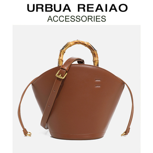 小众复古竹节包真皮菜篮子包包女2025新款潮贝壳包手提单肩斜挎包