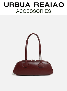 韩国小众onuk同款真皮腋下包女2025新款大容量法棍包保龄球单肩包