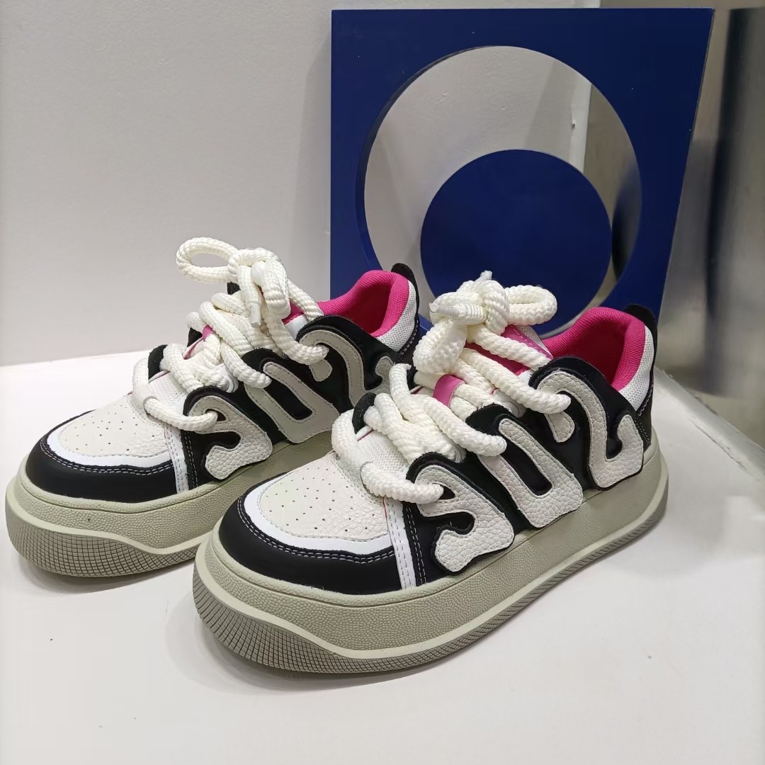 mimimaso面包鞋女2023新款厚底百搭运动休闲板鞋小众设计感小白鞋