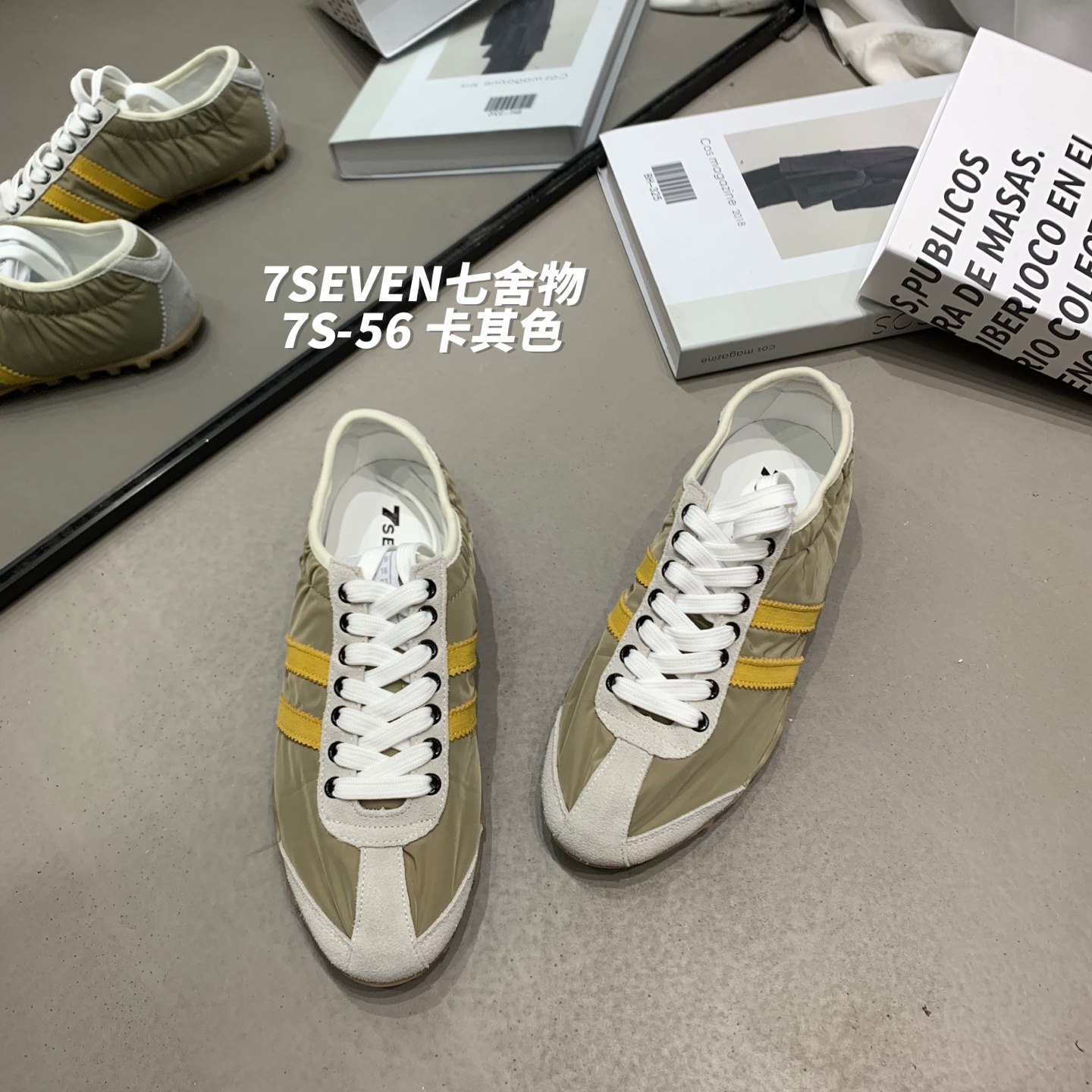 七舍物7SEVEN2025新款复古拼色德训鞋女真皮时尚平底休闲鞋运动鞋,女鞋,德训鞋,淘宝优惠券,粉丝福利购,淘宝优惠卷