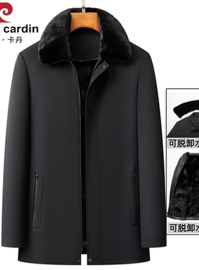 2025年新款中老年男士皮毛一体真貂毛内胆派克服保暖尼克服爸爸装