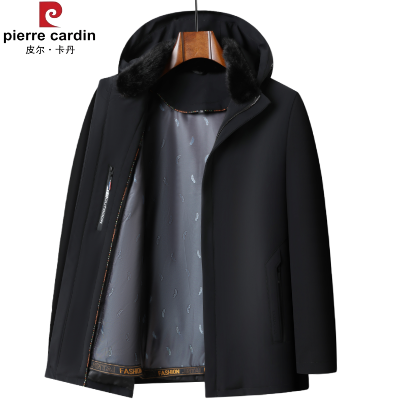 中老年男士尼克服冬季真水貂内胆皮毛一体高端派克服男款加厚外套