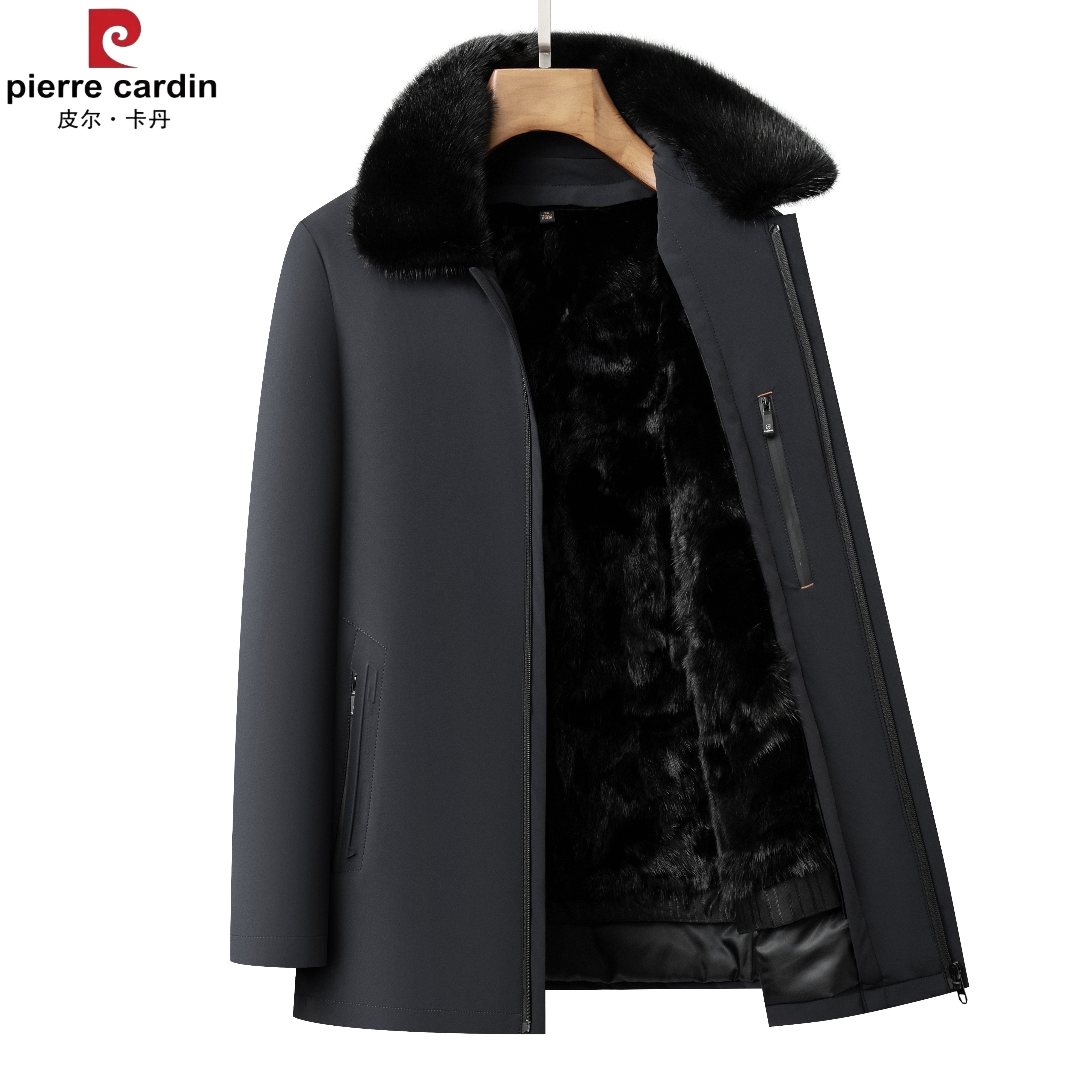 男士派克服2025新款水貂毛内胆男款真貂大衣皮毛一体尼克服爸爸装