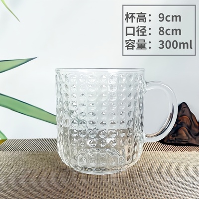 带把手玻璃杯家用杯子水杯套装啤酒杯扎啤喝水泡茶大容量带把茶杯