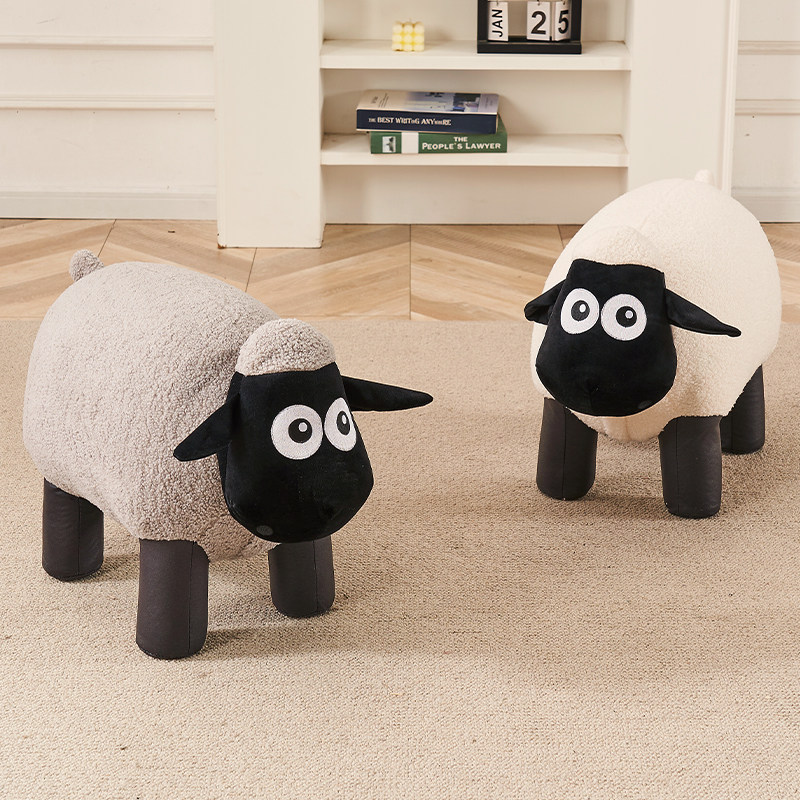 品牌小羊肖恩换鞋凳客厅摆件生日礼品凳创意家具家用休闲矮凳脚凳